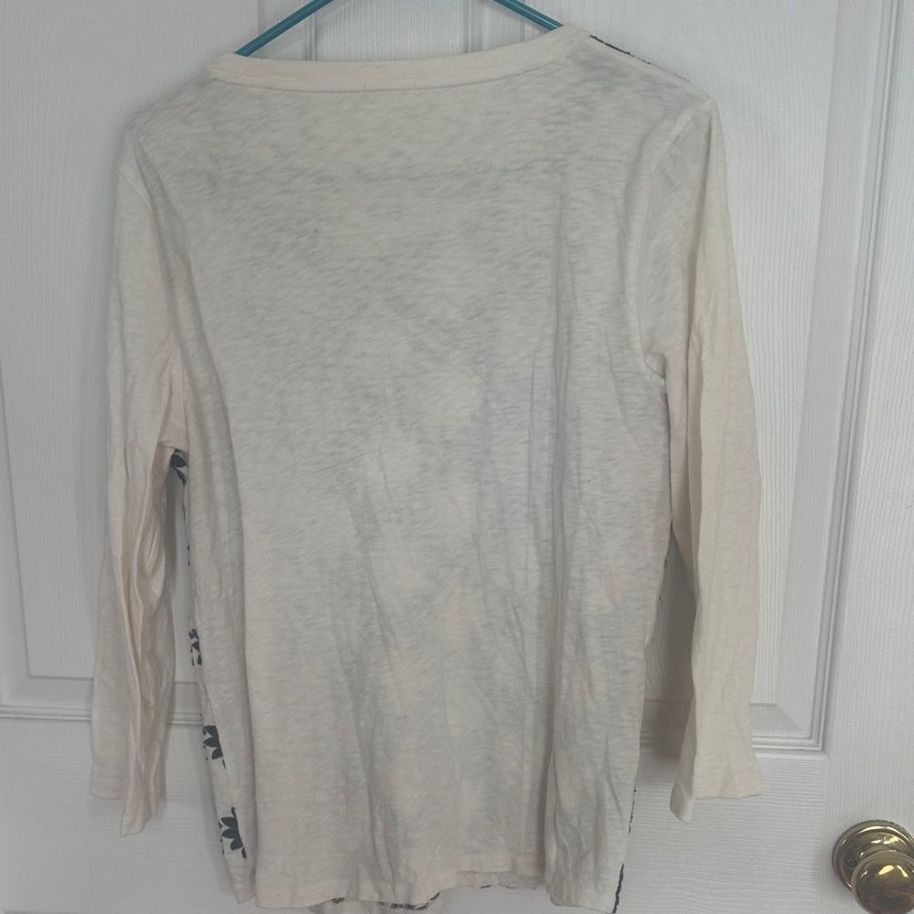 J. Crew Cream Long Sleeve Top - Picture 3 of 3